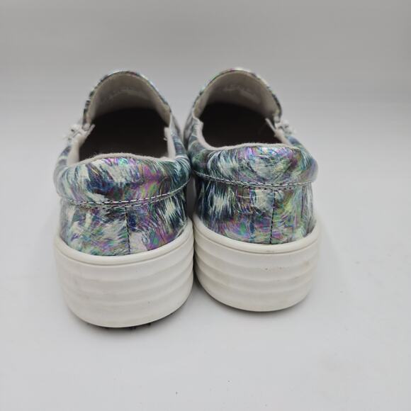 Spring Step Women's 7.5M Whispie Colorful Metallic Blue Slip-On Side Zip Sneaker - Picture 4 of 8